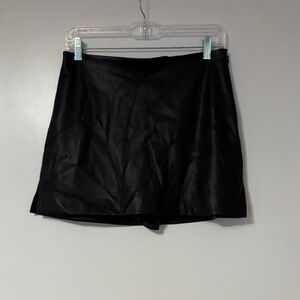 Express Black Faux Leather Skirt